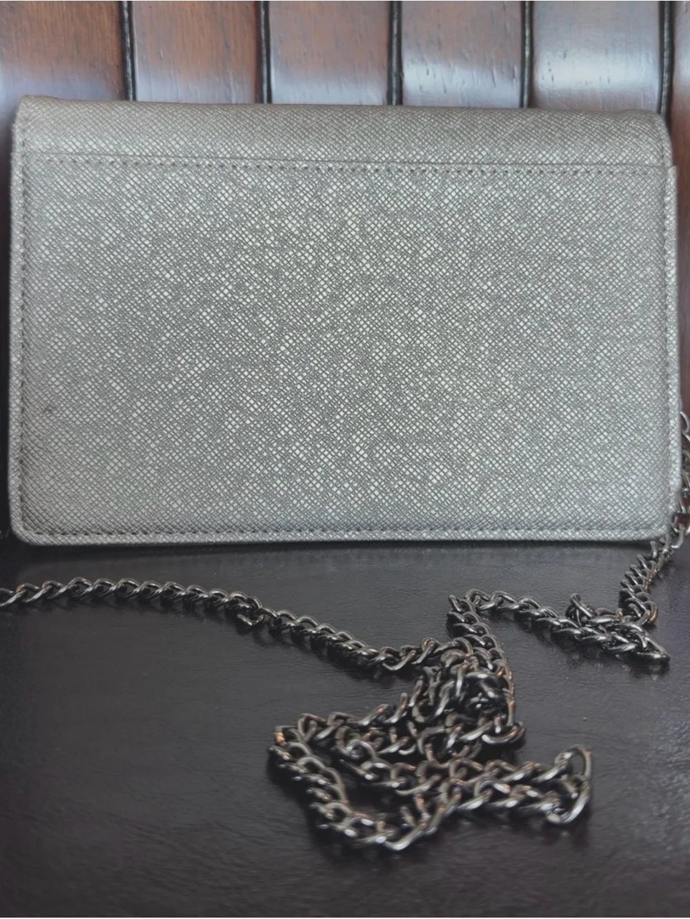 Mix No. 6 Metallic Silver Chain-Handle Clutch